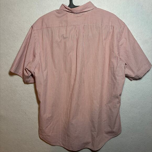Ralph Lauren Men's Size Large L Red & White Striped Short Sleeve Shirt - Picture 3 of 7